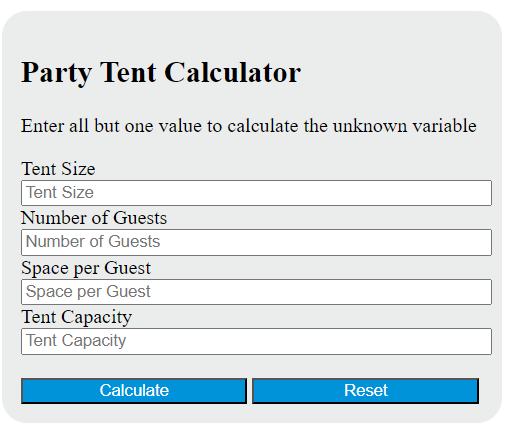 party tent calculator