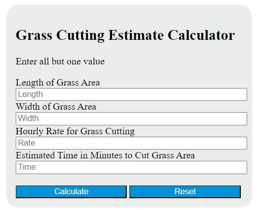 grass cutting estimate calculator