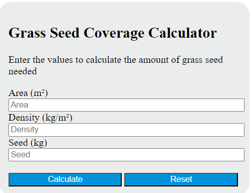 grass seed coverage calculator