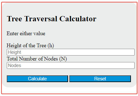 tree traversal calculator