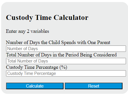 custody time calculator