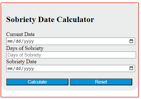sobriety date calculator