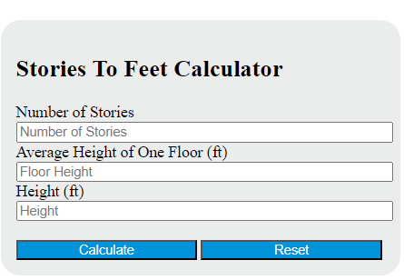 stories to feet calculator