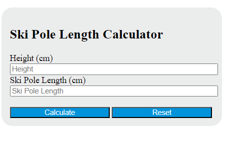 ski pole length calculator
