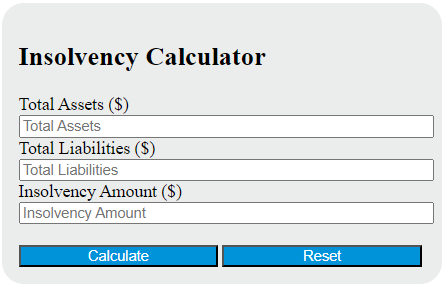 insolvency calculator