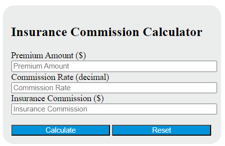 insurance commission calculator