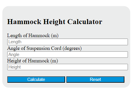 hammock height calculator