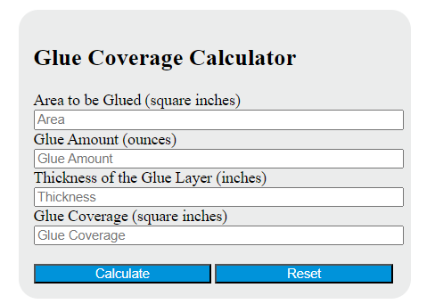 glue coverage calculator