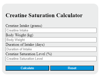 creatine saturation calculator