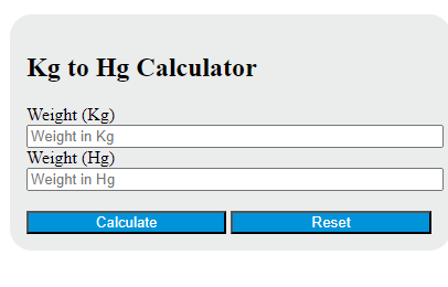 kg to hg calculator