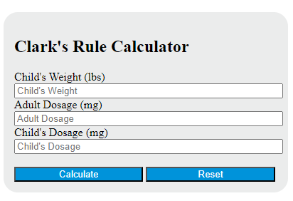Clark's rule calculator