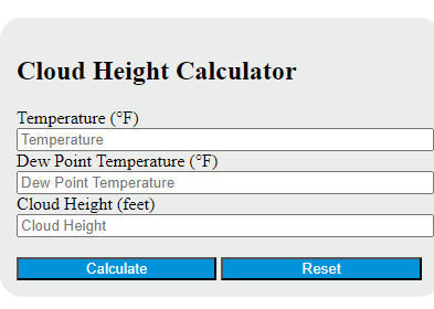 cloud height calculator