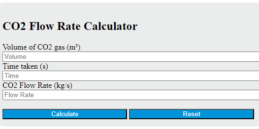 co2 flow rate calculator