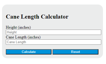 cane length calculator