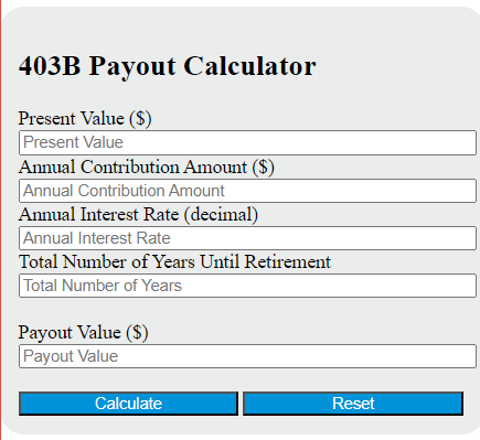 403b payout calculator