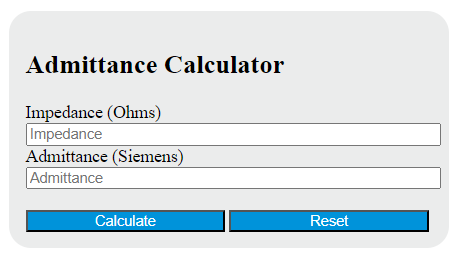 admittance calculator