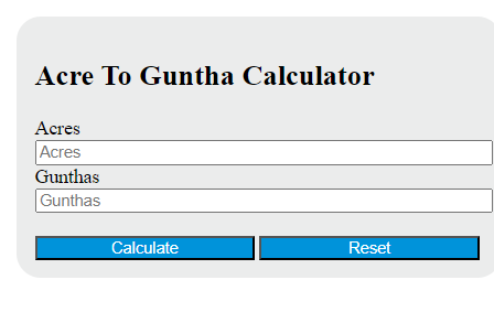acre to guntha calculator