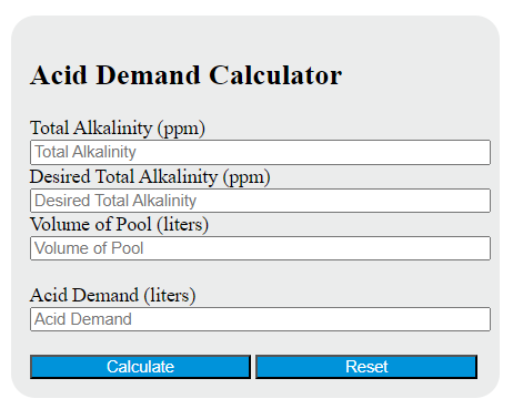 acid demand calculator