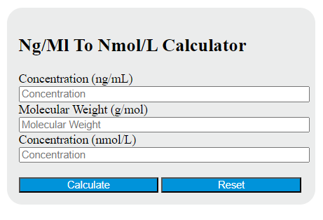ng/ml to nmol/l calculator
