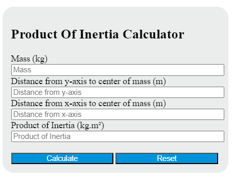product of inertia calculator
