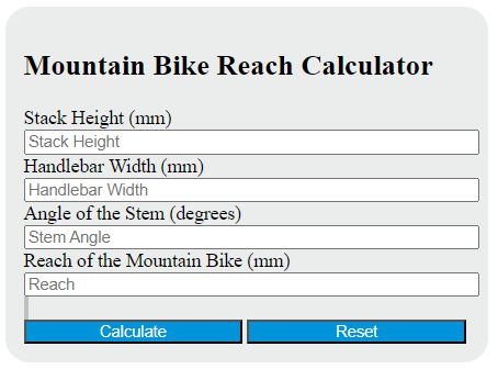 mountain bike reach calculator