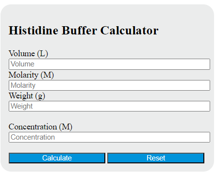 histidine buffer calculator