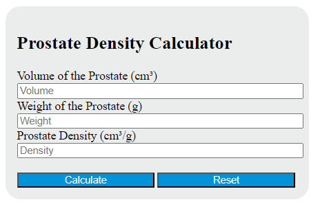 prostate density calculator