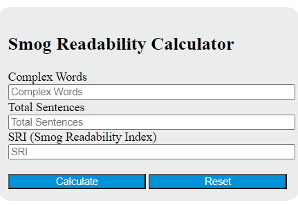 smog readability calculator