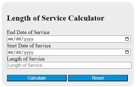 length of service calculator