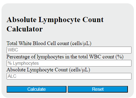 absolute lymphocyte count calculator
