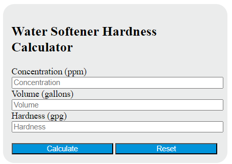 water softener hardness calculator