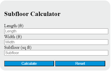 subfloor calculator