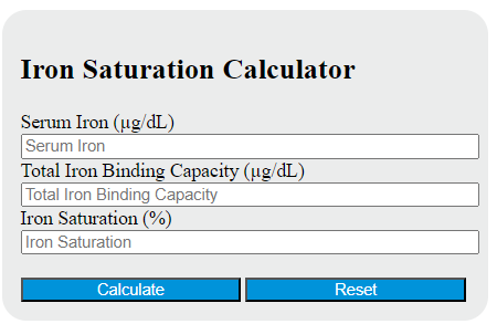 iron saturation calculator