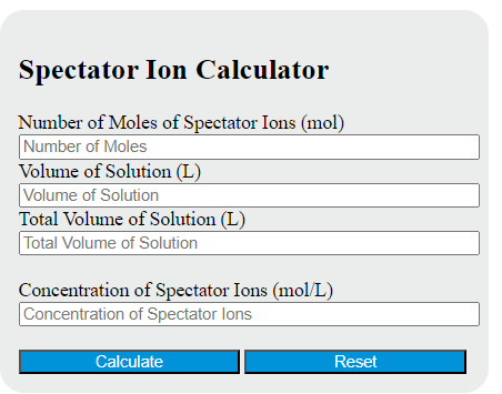 spectator ion calculator