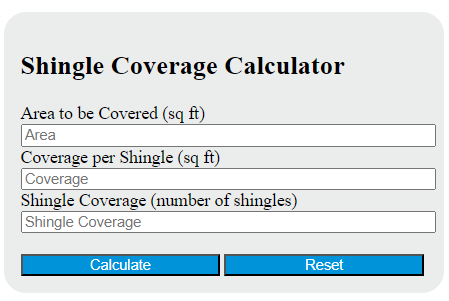 shingle coverage calculator