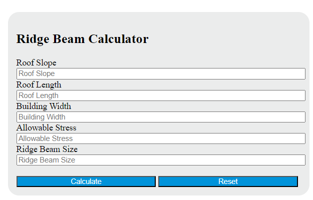 ridge beam calculator