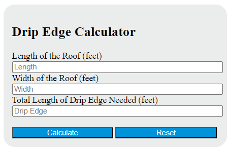drip edge calculator