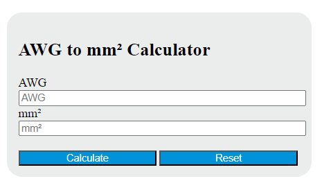 awg to mm2 calculator