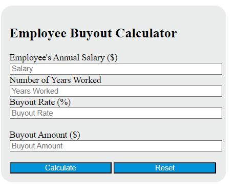 employee buyout calculator
