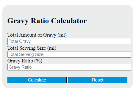 gravy ratio calculator