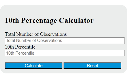 10th percentile calculator