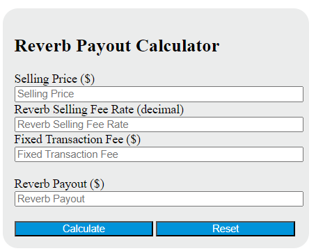 reverb payout calculator