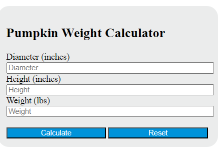 pumpkin weight calculator