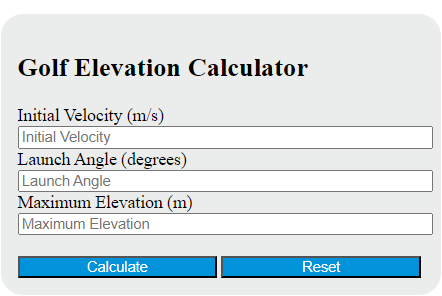 golf elevation calculator