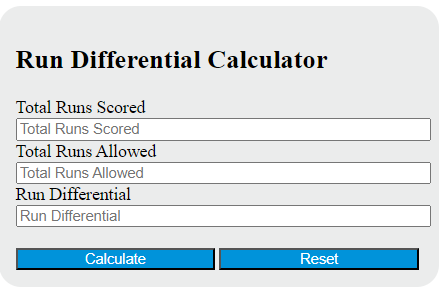 run differential calculator