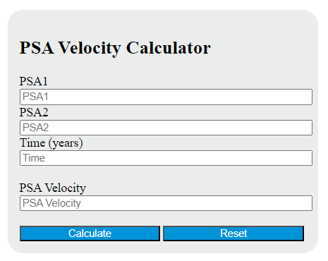 psa velocity calculator