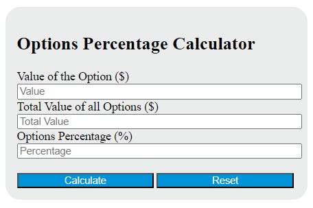 options percentage calculator