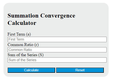 summation convergence calculator