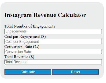 instagram revenue calculator