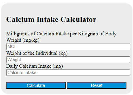 calcium intake calculator